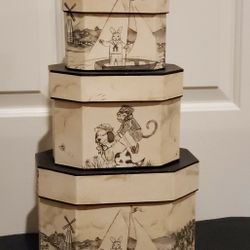 French Toile Collection Storage Boxes (Bonnie Prior)