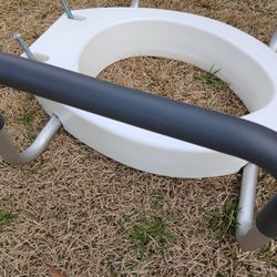 Vive Toilet Seat Riser for Seniors (Raised with Handles