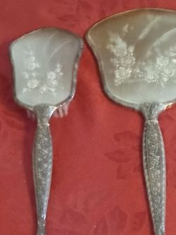 Vintage hand brush and mirror
