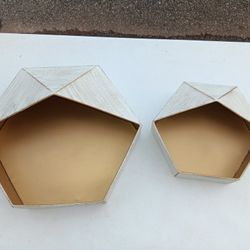 Gold And White Hanging Plant Holders