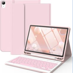 Keyboard Case for iPad Air 11-inch M3/M2/Air 5th/ 4th Generation- Detachable Bluetooth Keyboard Case with Pencil Holder - Flip Stand Cover for iPad Ai
