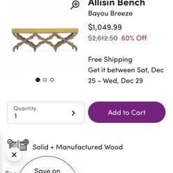 Allisin Bench Bayou breeze