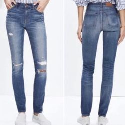 MADEWELL 9" High Riser Rip and Repair Distressed Skinny Skinny Jeans