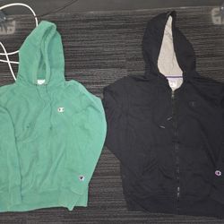 2 Small Champion Hooded Sweatshirts