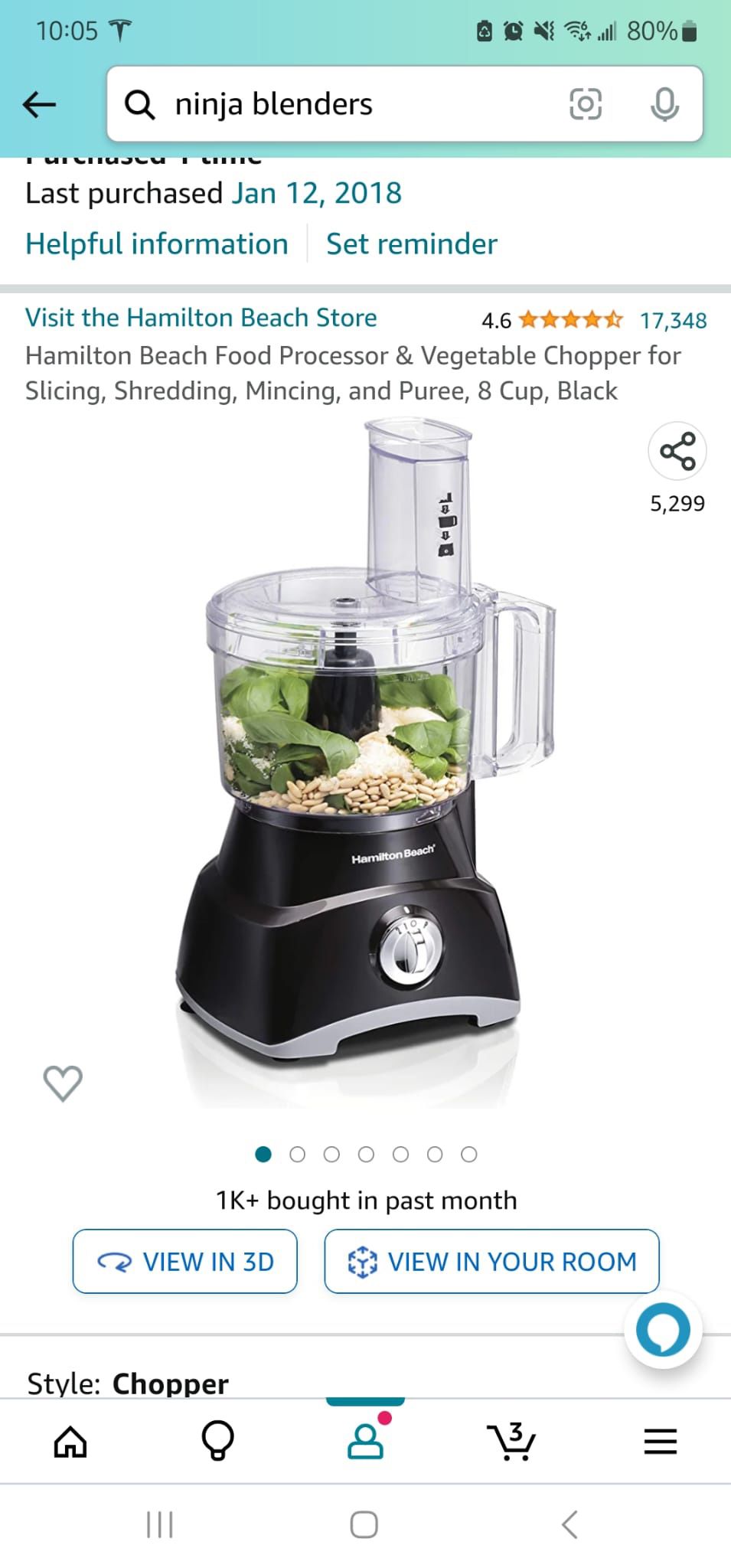 Hamilton Beach Food Processor  Vegetable Chopper for Slicing, Shredding,  Mincing, and Puree, Cup, Black for Sale in West Babylon, NY OfferUp