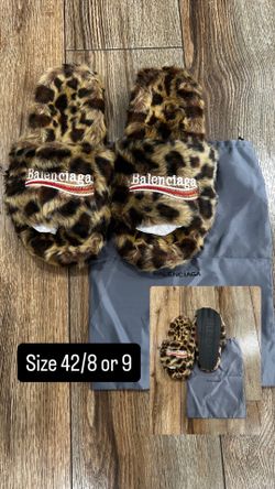 Balenciaga leopard print slides