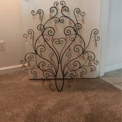 Wrought Iron Art Decco Design With Crystals