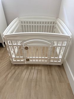 IRIS 24 inch White Pet Playpen with Door