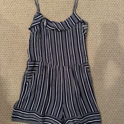 Blue/White Stripe Romper 