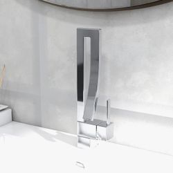 Modern Single Handle 1-Hole Bathroom Sink Faucet Waterfall Spout Brass in differernt finishes