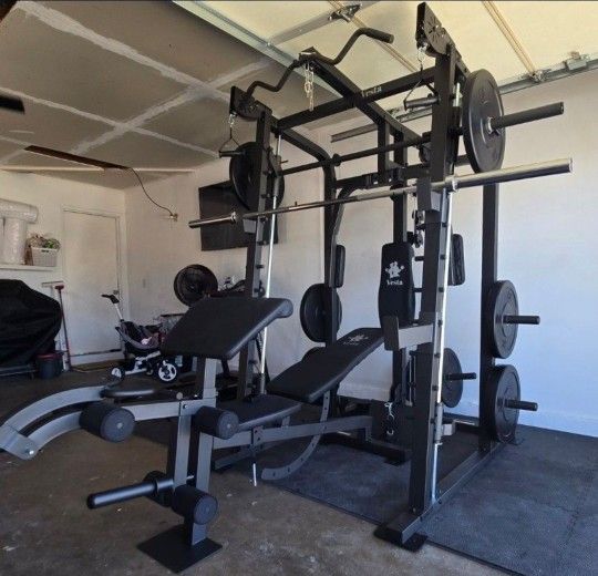 Smith Machine 2001 | Multi-Use Adj Bench | Gym Equipment | Fitness | Squat Rack | Excercise |🔴WEIGHTS AND BARBELL SOLD SEPARATELY 🔴 FREE DELIVERY 🚚