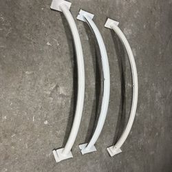 Grid Wall Quarter Curved Apparel Hanger Rail White X3