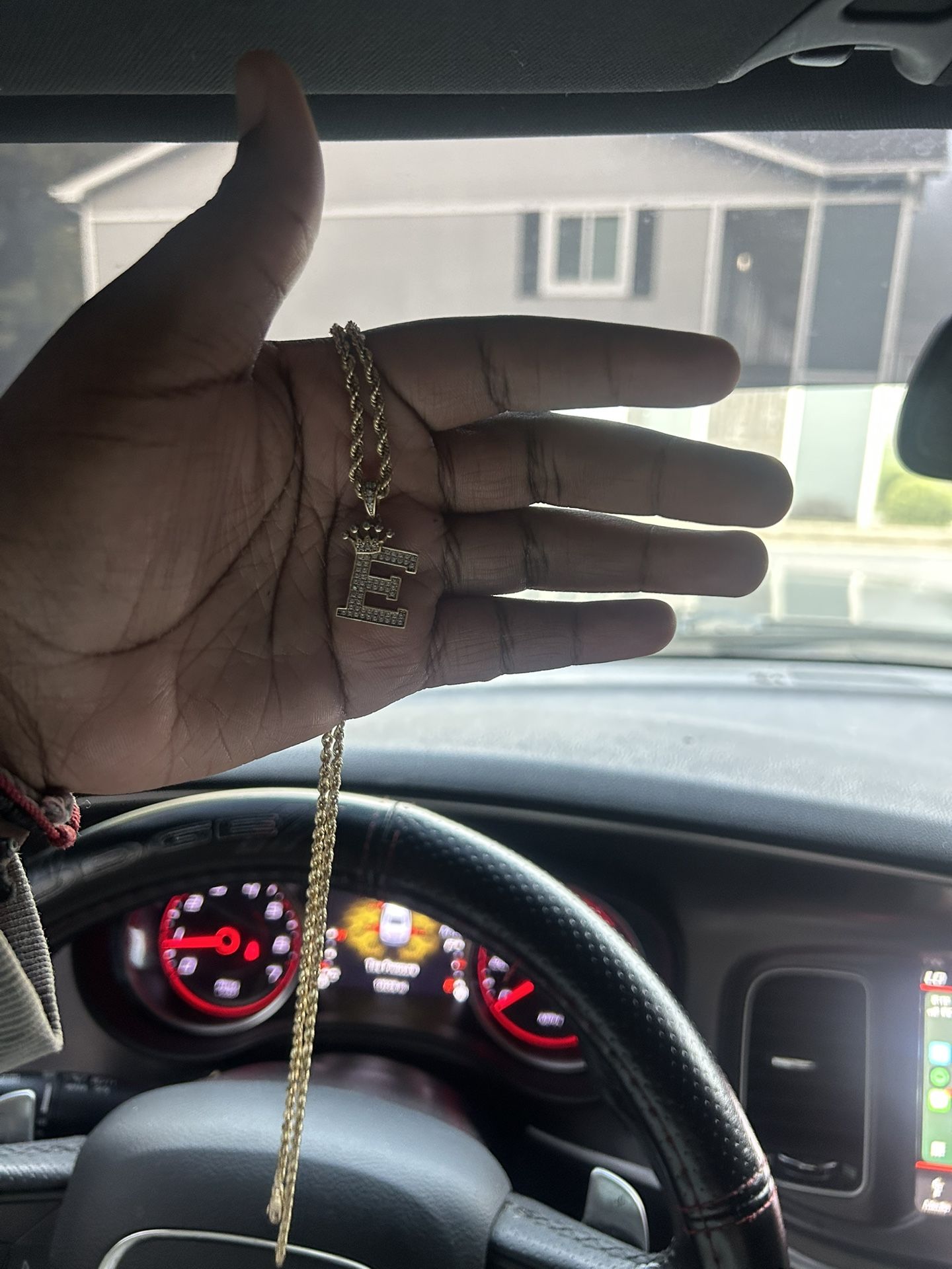 Real Gold “ E” Necklace