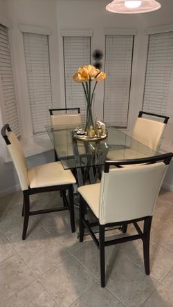 Glass dining table