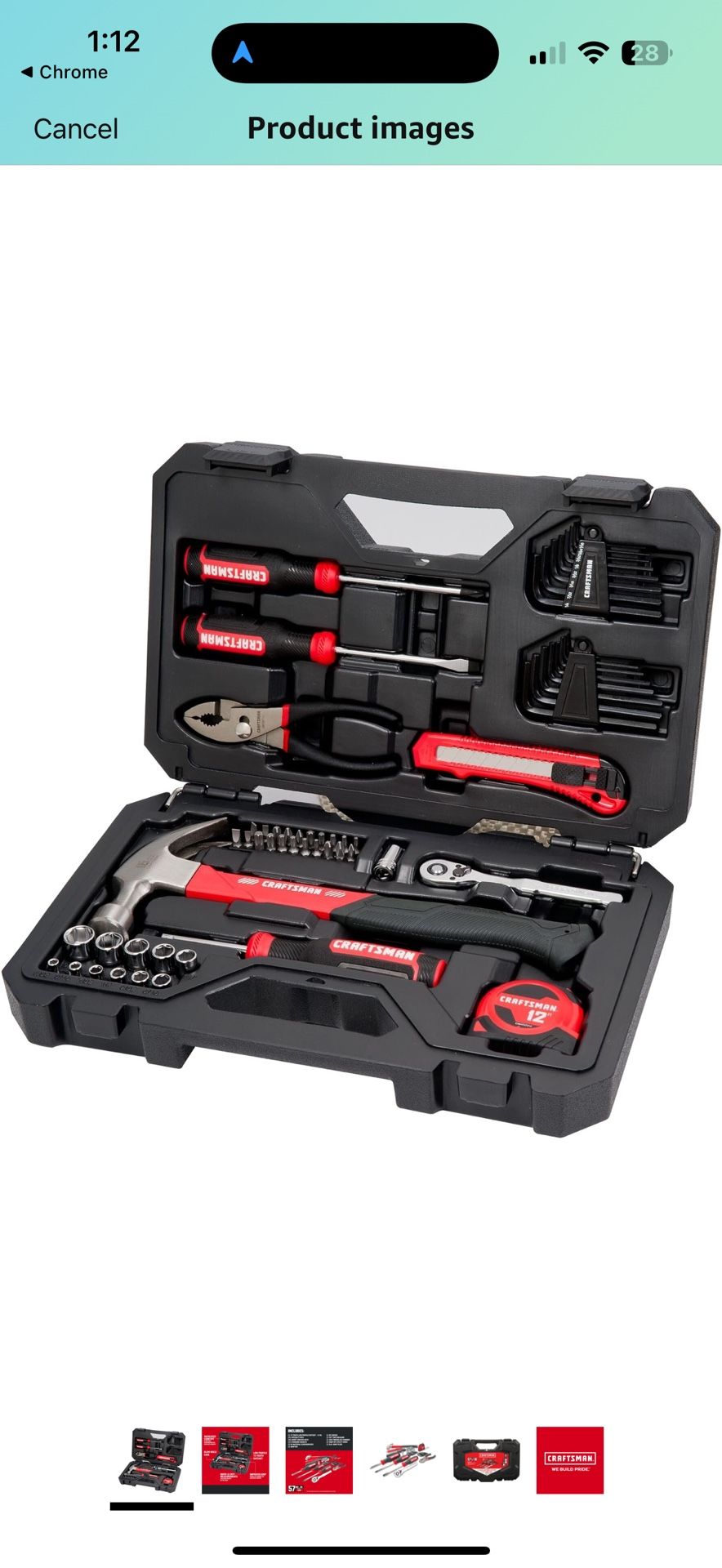 CRAFTSMAN 57 Piece Mechanics Tool Set/Home Tool Set