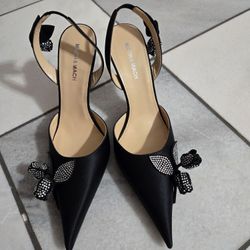 Mach And Mach Wonder Tulip Satin Slingback 