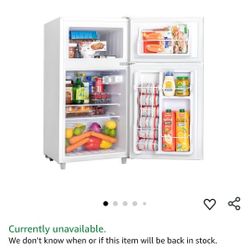 Brand NEW Never Used Double Door Refrigerator with Freezer 3.5 Cu.Ft, Small Fridge with Freezer, 7 Settings Temperature Adjustable, Mini Refrigerator 