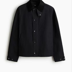 H&M Waxed Cotton Jacket - Size Large – Black – New, Never Worn