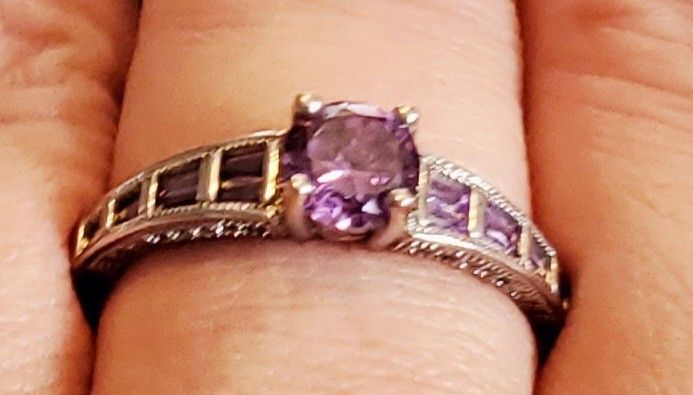 Amethyst And Sterling Silver Ring