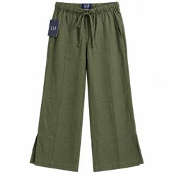 GAP Women Pull-On Linen Pants Olive S NWT