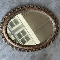 Vintage Gold Oval Mirror