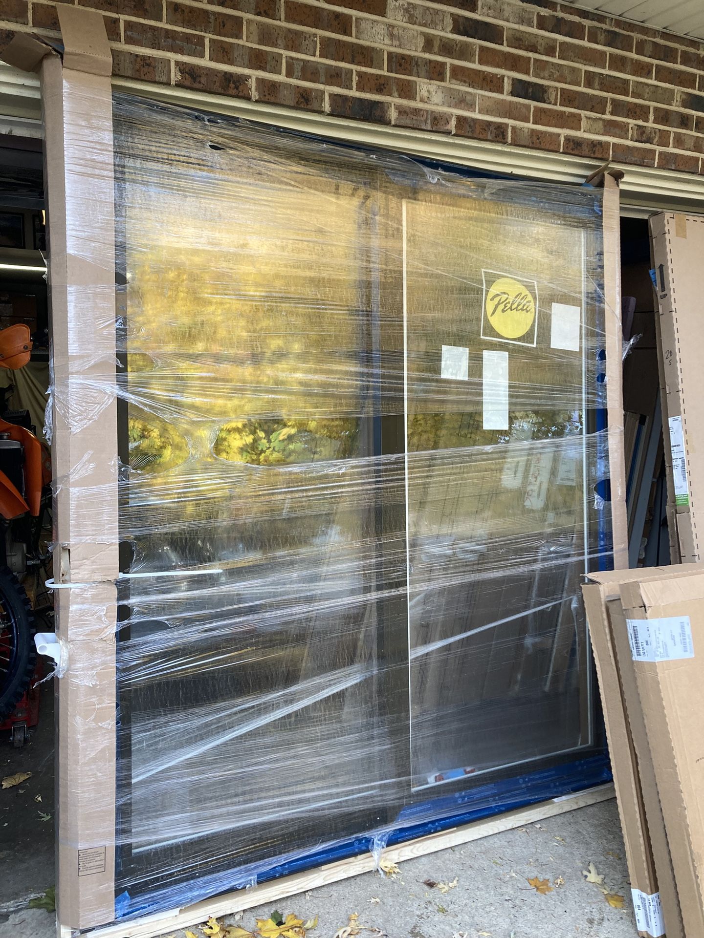 New Patio doors , brown exterior , vinyl , XO operation , 72 by 80 ,