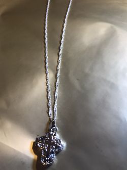 Cross sterling silver coffin charm necklace $25