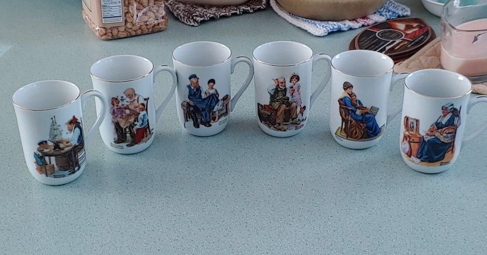 Norman Rockwell Collectable Cups