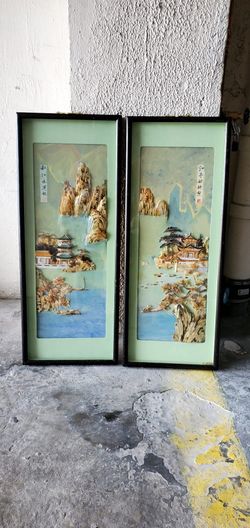 2 Cuadros Chinos Pintados A Mano Y Tienen Nacar 