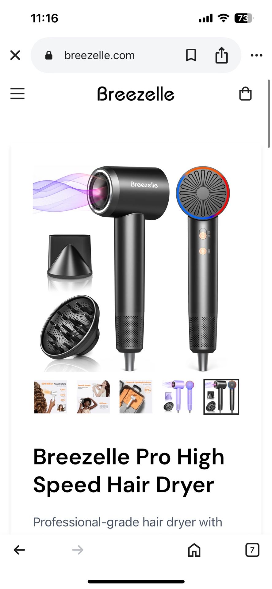 Breezelle Pro High Speed Hair Dryer