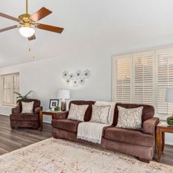 Matching Brown Corduroy Couch & Loveseat Set – Great Condition!