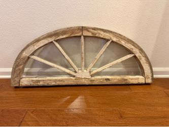 Rustic Distressed Arched Window Wall Deco - 34” Wide