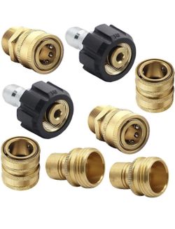 Pressure Washer Adapter Set, Quick Disconnect Kit, M22 Swivel to 3/8'' Quick Connect, 3/4" to Quick Release