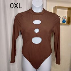 Brown Bodysuit Plus Size (0XL) $5