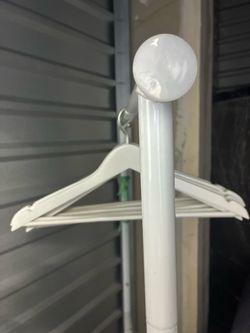 White Freestanding Clothes Rack with Hangers