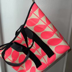 NEW ORLA KIELY Carrysmall Basic Tote - Solid Stem Neon Pink 