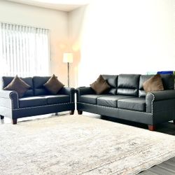 Black Sofas for Sale (Set of 2)