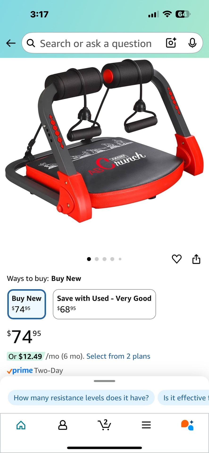 Ab Crunch Machine, NEW.