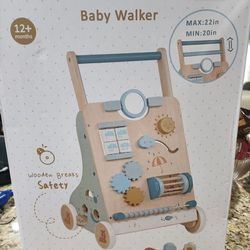 Wooden Baby Walker, Toddler Push Walker Activity