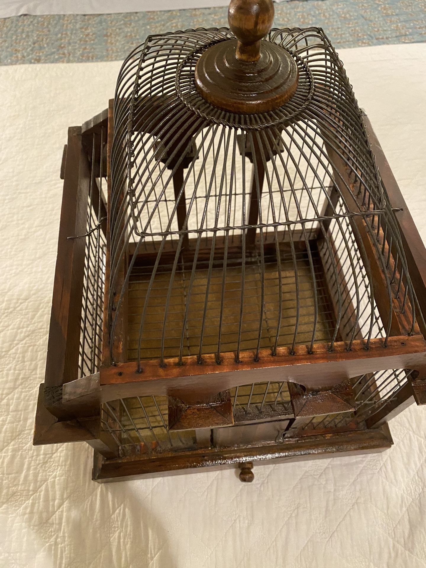 Moving- Must Go! Italian Architectural Designed Antique Wooden Birdcage In Beautiful Condition