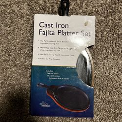 Cast Iron Fajita Platter Set