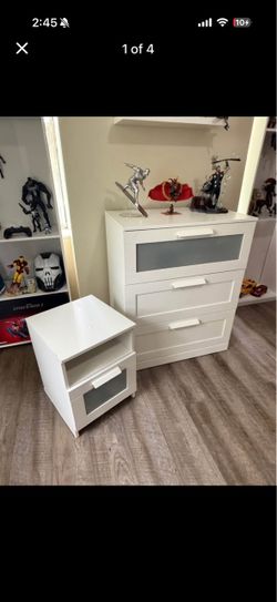 White Dresser and Nightstand IKEA Set