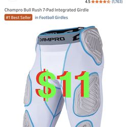 Bull Rush 7-Pad Integrated Girdle. Size: (Youth Medium)
