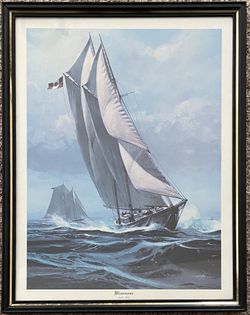 BLUENOSE NOVA SCOTIA BANKS FISHERMAN SPEED SHIP COLOR PRINT THOMAS HOYNE