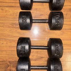 York Roundhead Dumbbells 50/60lbs 