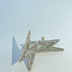 Diamond Lighting Bolts Gold  Earrings 