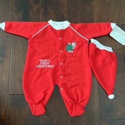 Baby Christmas One-Piece + Santa Hat