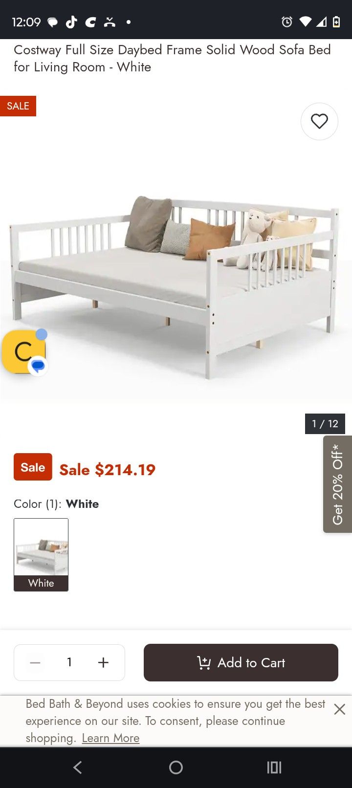 Full Size Solid Day Bed Living Room Sofa