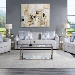 3PC Demilune Upholstery Living Room Set w/Pillows - LAYAWAY AVAILABLE!! - No Credit Needed!