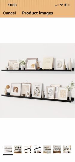 Black 48” Floating Shelf